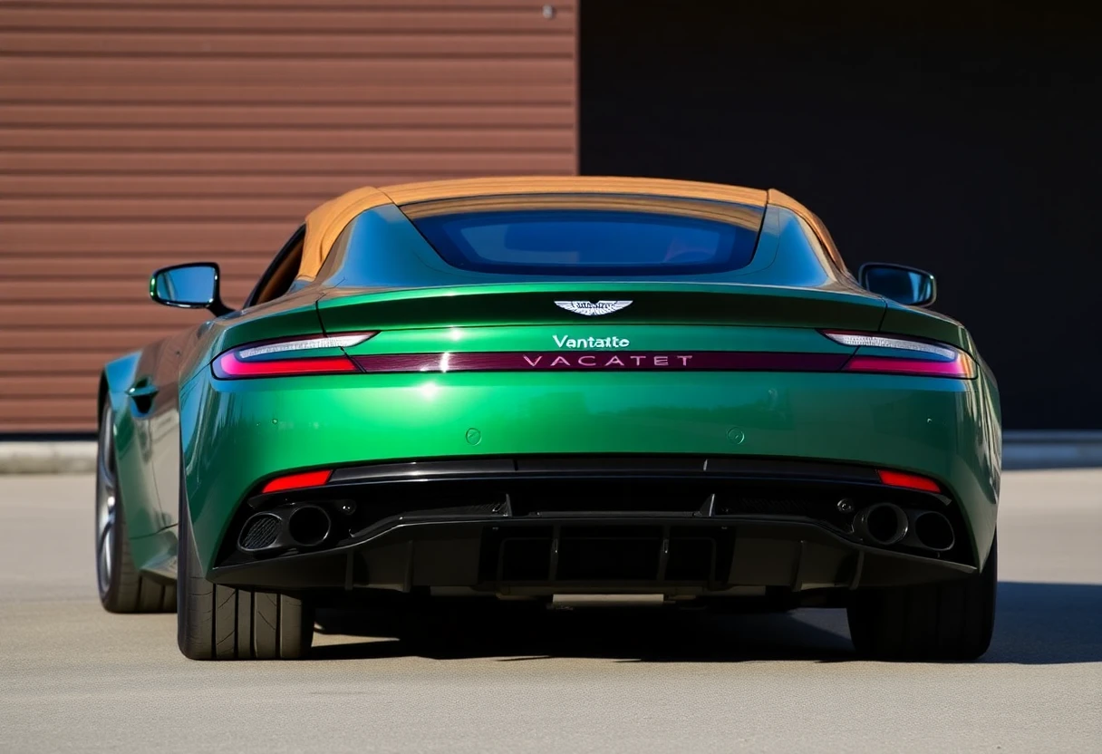 Aston Martin Vantage, vue arrière, vert British Racing